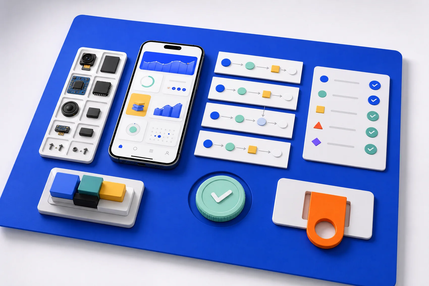 Mobile product handoff table with interface components and ownership token